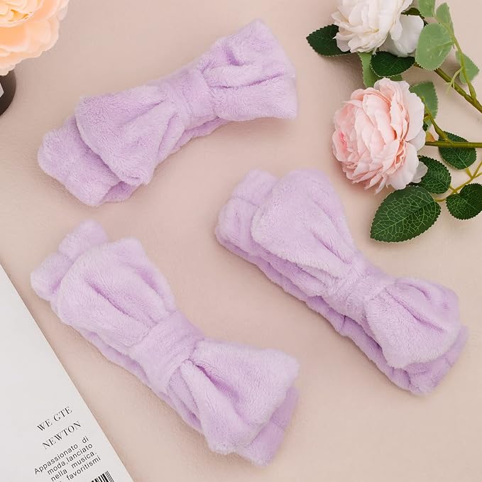 Ondder Spa Headband for Washing Face 8 Pack Purple Skincare Headbands for Women - Image 7