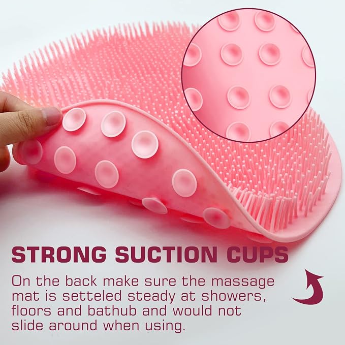 Shower Foot Scrubber Mat Back Washer Back Exfoliating Bath Wash Pad Wall - Image 5