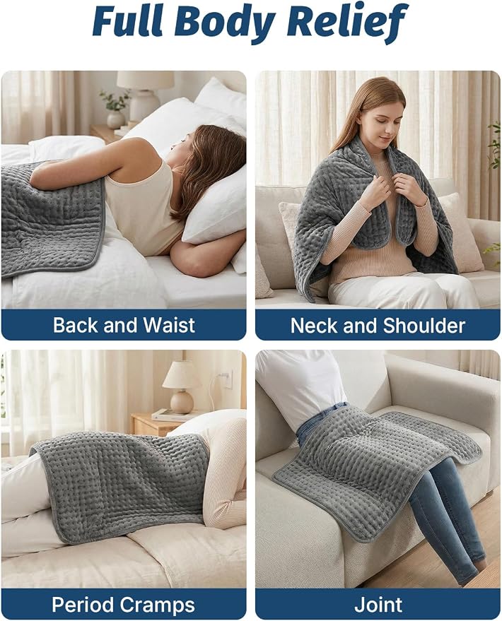 Heating Pad for Back Neck and Shoulders, 17”×33” Large Heated Pad - Image 3
