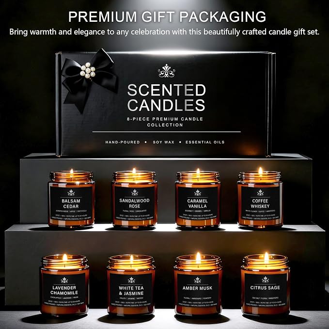 8 Pack Soy Wax Scented Candles Gift Set, Aromatherapy Candles - Image 8
