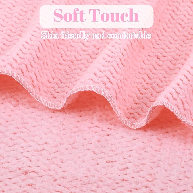 Pink Hair Towel, Large Quick Dry Microfiber Hair Towel Wrap Super Soft - Image 6