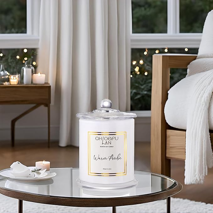 Chloefu LAN Warm Amber Candle, Scented Candles Gifts - Image 3