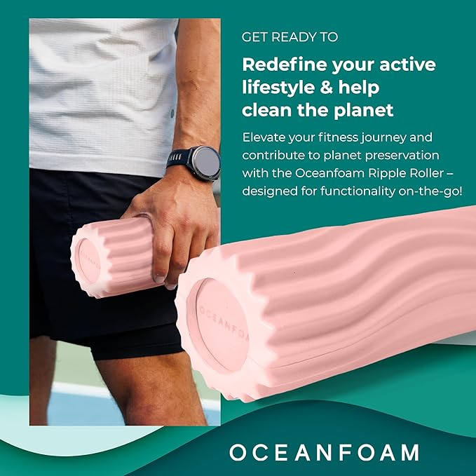 Oceanfoam Ripple Travel Foam Roller Firm Mini Foam Roller - Image 3