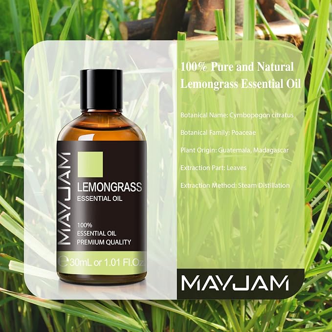 Lemongrass Essential Oil 30ML/1.01FL.OZ, MAYJAM Premium Lemongrass Oil - Image 3
