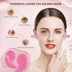 Pink Eye Mask 60Pcs, 5 Portable 24K Gold Collagen Under Eye Patches, 30 Pairs - Image 2