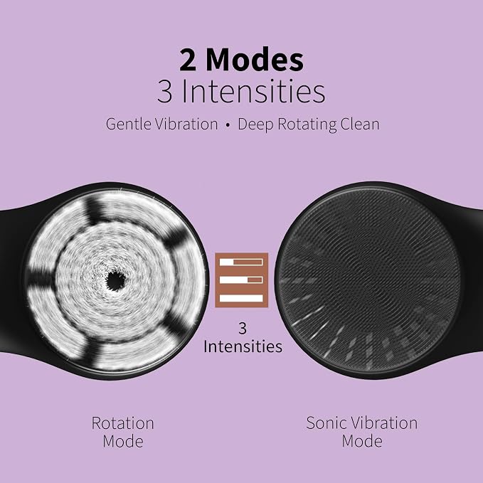 Premium Facial Cleansing Brush, Waterproof Face Scrubber, Spin & Sonic Modes - Image 5