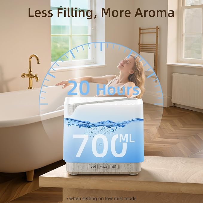 ASAKUKI Essential Oil Diffuser for Home, Large 700 ml Humidifier - Image 8