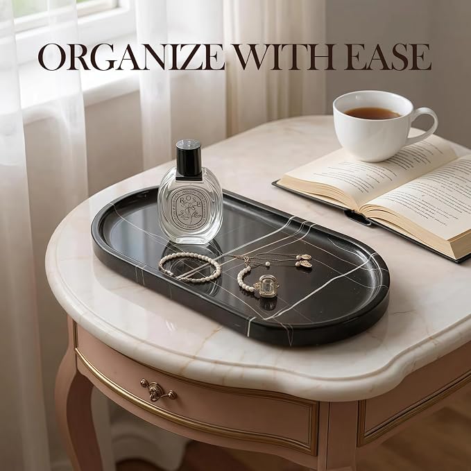 Koville Natural Black Marble Tray, Catchall - Image 8