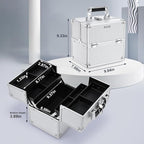 FRENESSA Makeup Train Case Makeup Organizer Box Portable Cosmetic Travel Case - Image 5