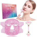ZNÖCUETÖD Ice Face Facial Jade Roller and Ice Face Mask Cold Cooling Gel Mask - Image 2