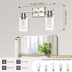 Unicozin 2 Light Bathroom Light Fixtures, Modern Vanity Lights Over Mirror - Image 3
