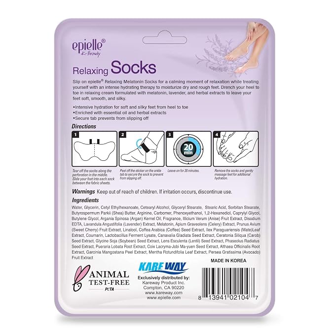 Epielle Relaxing Foot Mask 6 Pairs, Soften and Restore - Image 2