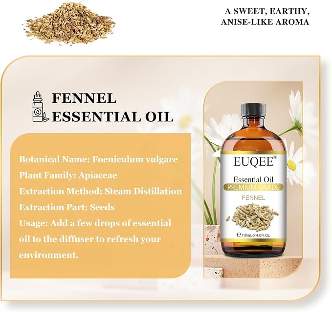 EUQEE Fennel Essential Oil 4Fl.Oz Pure Fennel Oil - Image 2