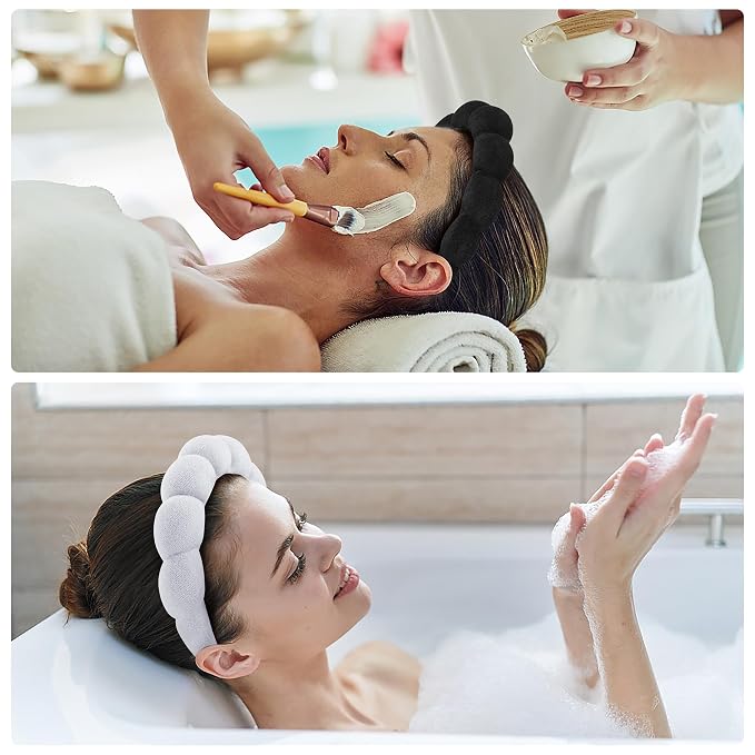 Ztomine Spa Headbands, Puffy Makeup Headbands - Image 2