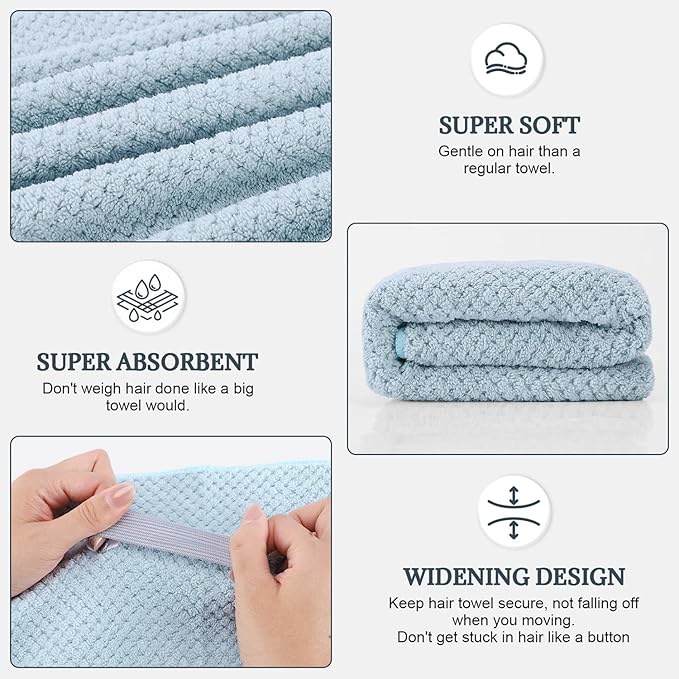 BEoffer 2 Pack Microfiber Hair Towel - Image 2