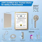 Hibbent cUPC Certified All Metal 12" Rainfall Showerhead Combo, High Pressure - Image 9