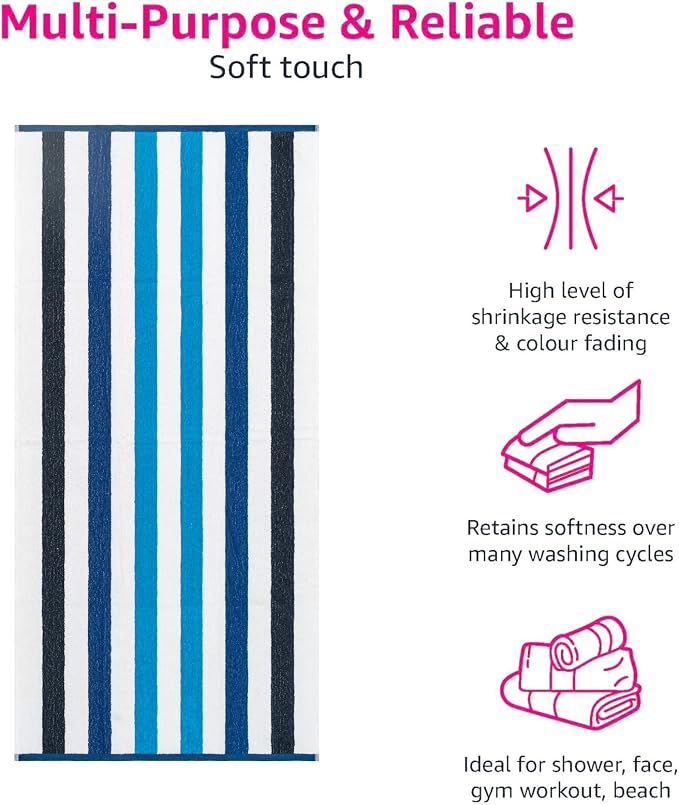 CASA COPENHAGEN Monaco Beach Towels Designed in Denmark Rough and Tough - Image 3
