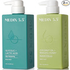MEDIX Exfoliating Glycolic Acid Body Wash & Face Wash + Coconut Body Lotion by Medix55