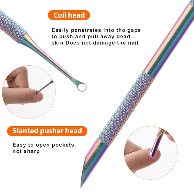 Cuticle Pusher, Dual Ended Nail Cuticle Remover - Image 4