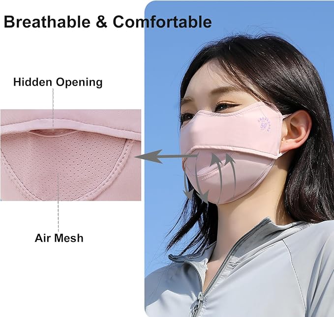 2Pcs UV Face Mask, Sun Masks for Women, Cooling Breathable Face Cover for - Image 3
