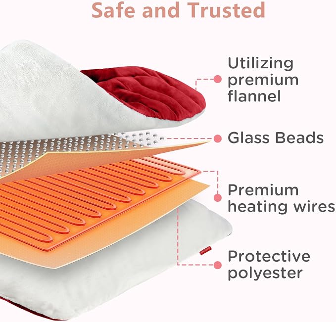 Comfytemp Weighted Heating Pad for Back & Period, 12x24 Extra Large Electric - Image 6
