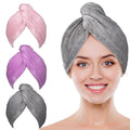 POPCHOSE Microfiber Hair Towel Wrap, 3 Pack Fast Drying Hair Turban, Stocking by Popularchoicesfromhere