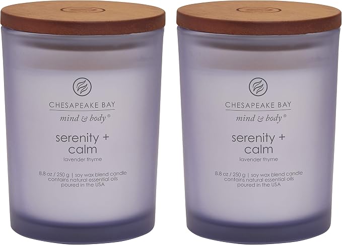 Chesapeake Bay Candle Scented Candles Serenity + Calm Medium Jar 2-Pack Perfect by ChesapeakeBayFragrance