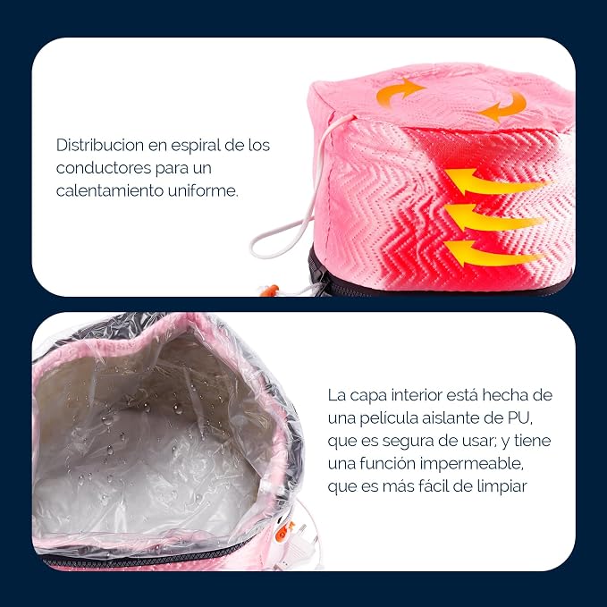 Electric Hair Steamer Cap with Temperature Control, Removable Thermal Hair Care - Image 2