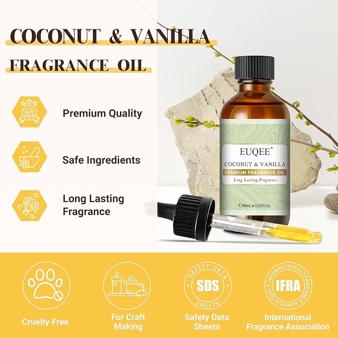 Coconut & Vanilla Fragrance Oils, Premium Essential Oils - Image 2