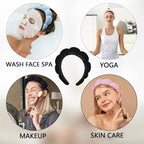 Luckybear Spa Headband for Washing Face, Velvet Makeup, Bubble Skincare - Image 3
