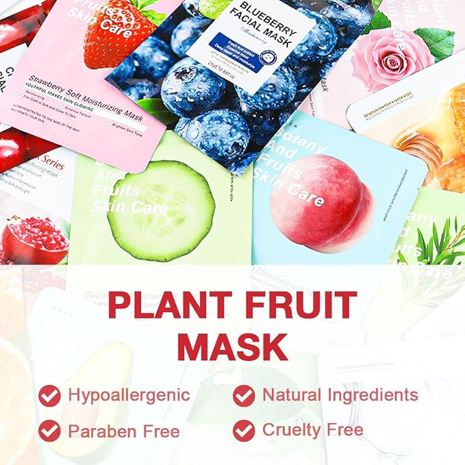 Kaely 12 Pack Strawberry Face Masks - Image 2