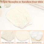 2-Pack Hemp Bath Gloves – Natural Shower Mitts - Image 5
