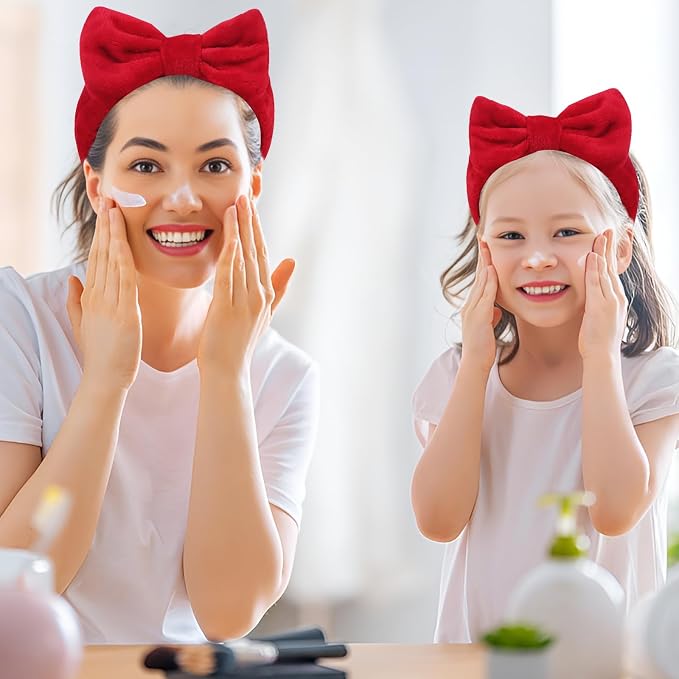 Ondder Spa Headband for Washing Face 8 Pack Red Skincare Headbands for Women - Image 5