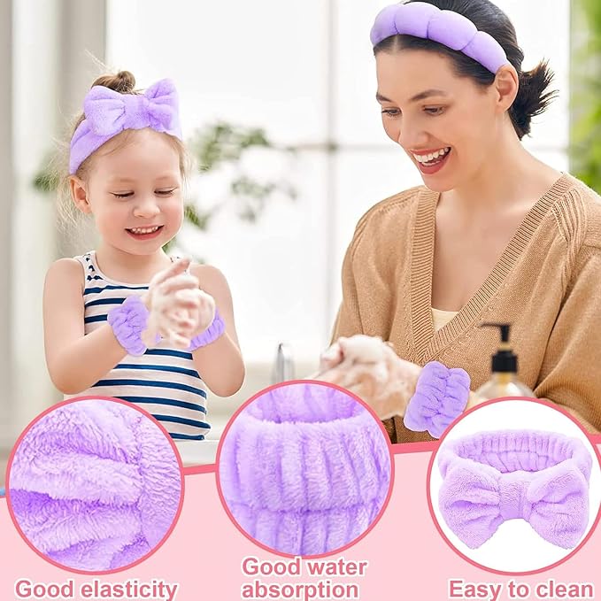 6 Pcs Elastic Microfiber Spa Headband Set - Image 6