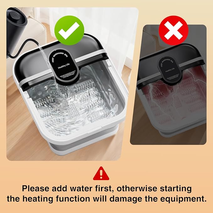 Pedicure Foot Spa with Bubble and Heat, Collapsible Foot Soaking Tub with - Image 9