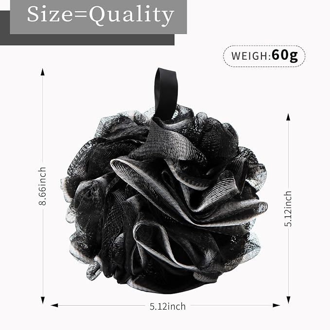 BCKENEY Bath Loofah Shower Sponge Body Back Scrubber Soft Mesh Shower Puffs - Image 2