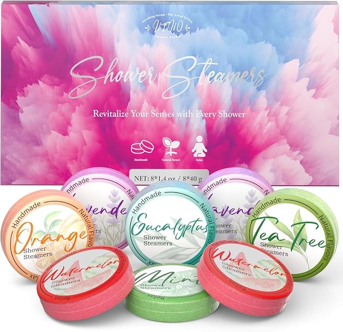 Shower Steamers Aromatherapy 8 Pack –Natural Essential Oil Shower Bombs by HFHO