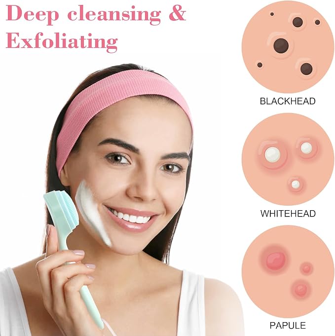 HINZIC 2 Pack Silicone Manual Facial Cleansing Brush, Skin Friendly Waterproof - Image 3