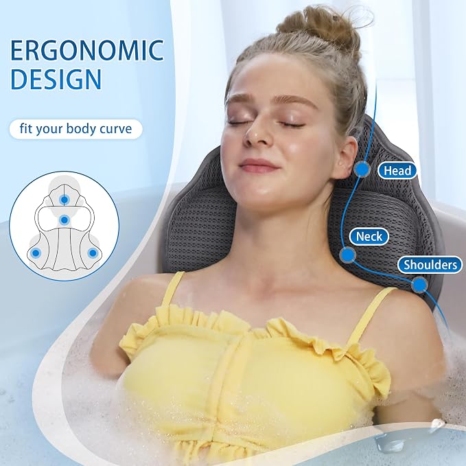 Poemland Bath Pillows for Tub, Luxury Bath Pillow Soft 4d Mesh, Bathtub Pillow - Image 2