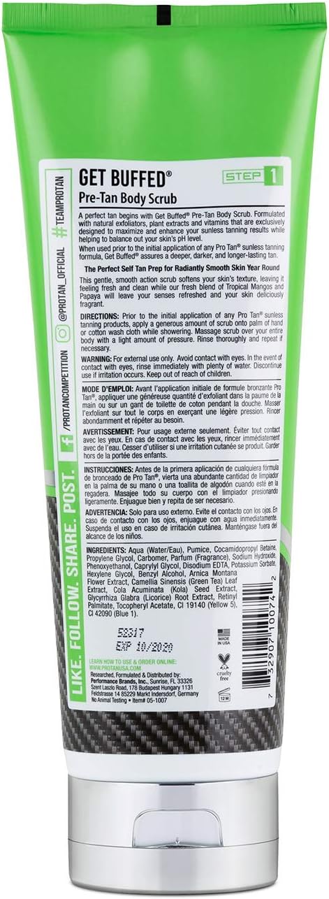 Pro Tan, Get Buffed, Pre-Tan Body Scrub, Skin Balancing Exfoliator, Balance - Image 2