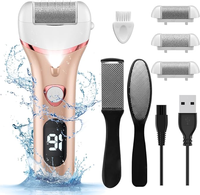 Electric Foot Callus Remover, Rechargeable Portable Electronic Foot File by Geopu