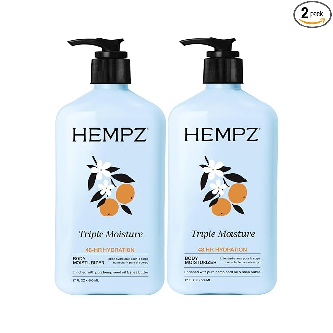 Hempz Triple Moisture Herbal Whipped Body Crème Lotion Moisturizer, 17 Fl Oz by Hempz