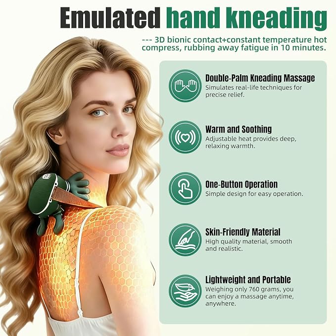 Shoulder & Neck Massager with Heat, 4D Kneading Neck Massager with Bionic - Image 4