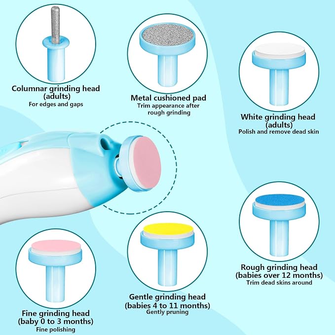 Qunlions life Baby Nail Trimmer Electric, 6 in 1 Rechargeable Baby Nail - Image 3