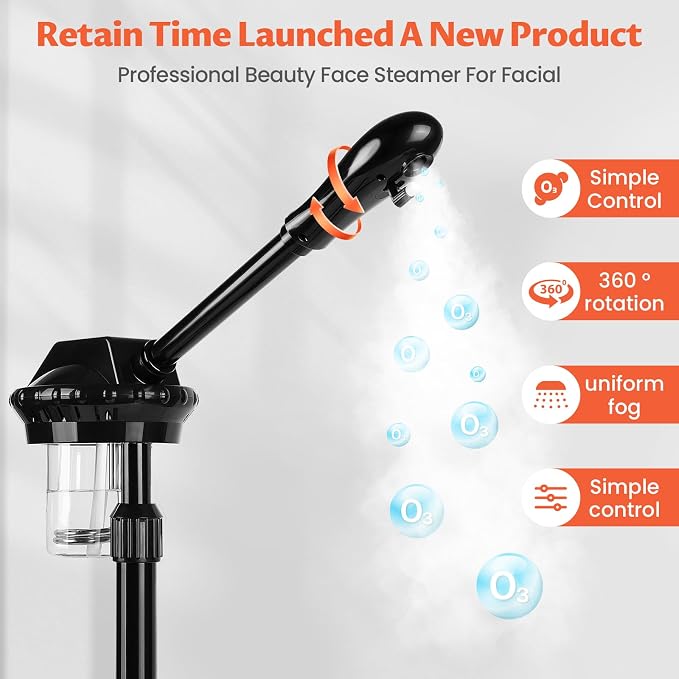 Professional Face Steamer, Adjustable Height and Angle, Facial Steamer Clean - Image 4