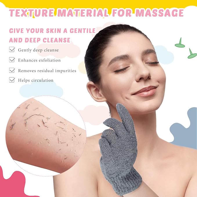 4 Pack Exfoliating Washcloth Back Scrubber Set, 2 Exfoliating Body Scrubber - Image 4