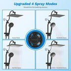 Hibbent cUPC Certified All Metal 12" Rainfall Showerhead Combo, High Pressure - Image 3