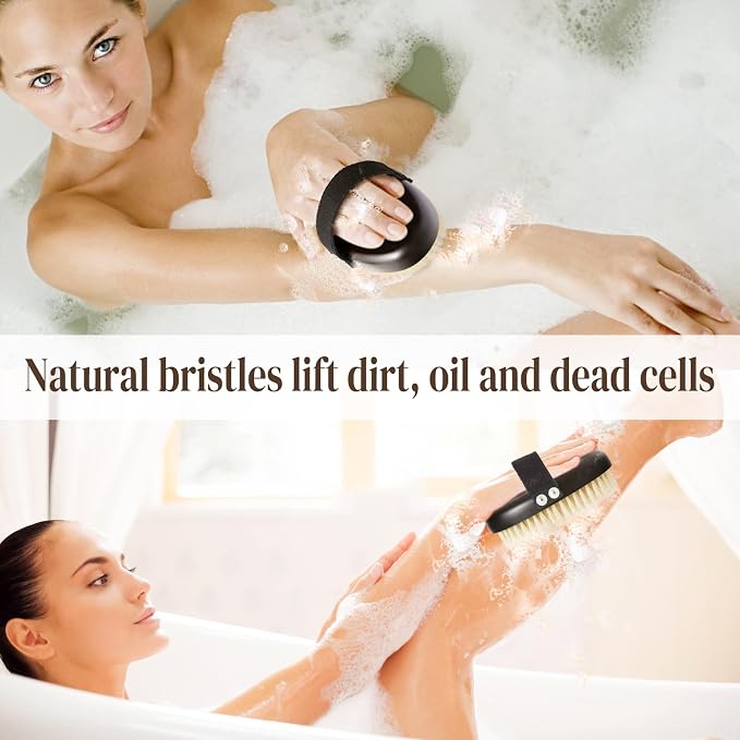 Dry Brushing Body Brush for Lymphatic Drainage, Azymi Shower Bath Brush 100% - Image 5