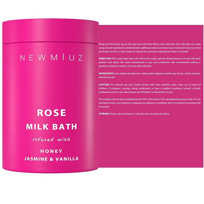 Calming Rose Coconut Milk Bath Soak Moisturize Soften Skin Honey Jasmine - Image 8