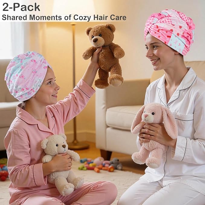2 Pack Microfiber Hair Towel Wrap - Image 5